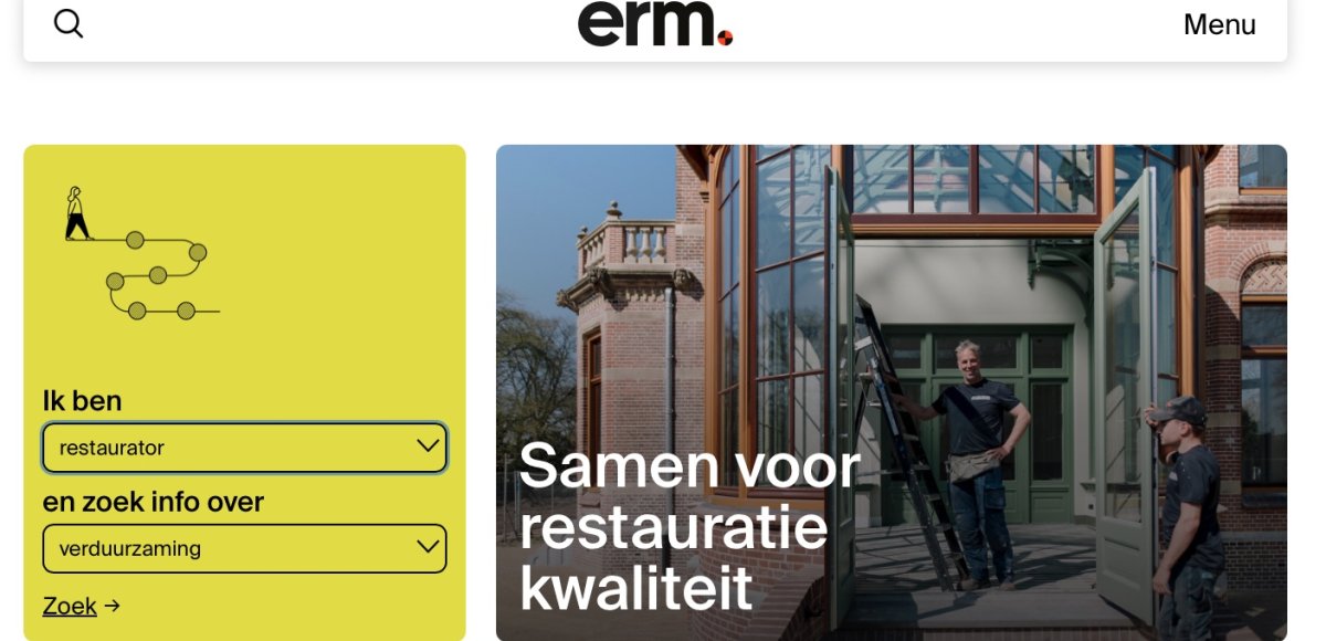 homepage van ERM