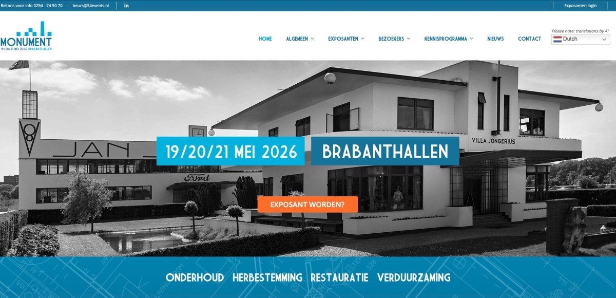 Screenshot Beurs MONUMENT