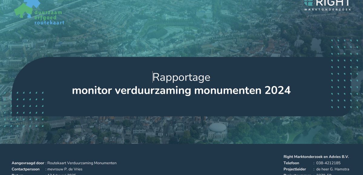 voorzijde Rapportage Monitor Verduurzaming Monumenten 2024