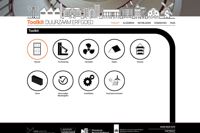screenshot toolkit Duurzaam Erfgoed-OOM Advies