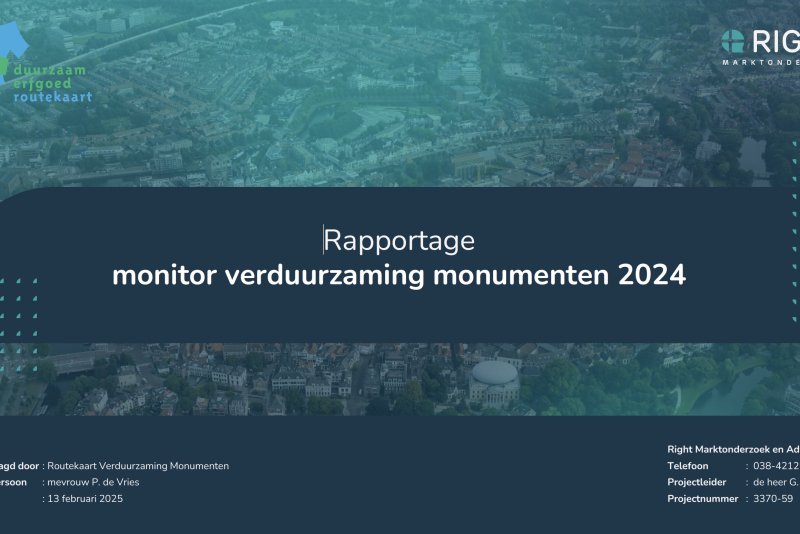 voorzijde Rapportage Monitor Verduurzaming Monumenten 2024