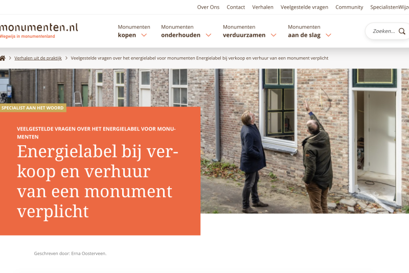 Pageview Monumenten.nl interview met Frank Buchner