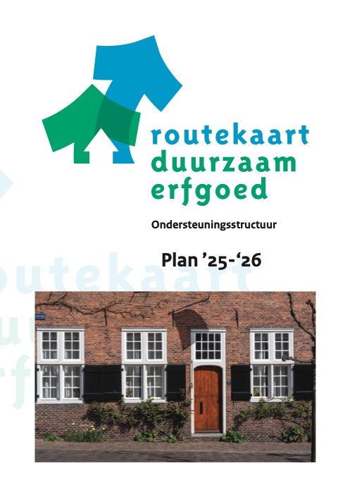 voorzijde plan Routekaart Duurzaam Erfgoed